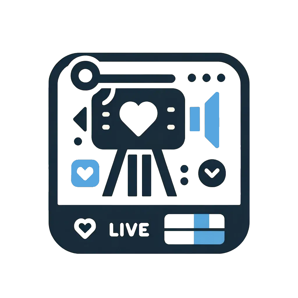 DALL·E 2024-06-06 10-32-48 - A minimalistic icon representing live streams, designed for a course registration landing page- The icon should have a clean and simple design with a 