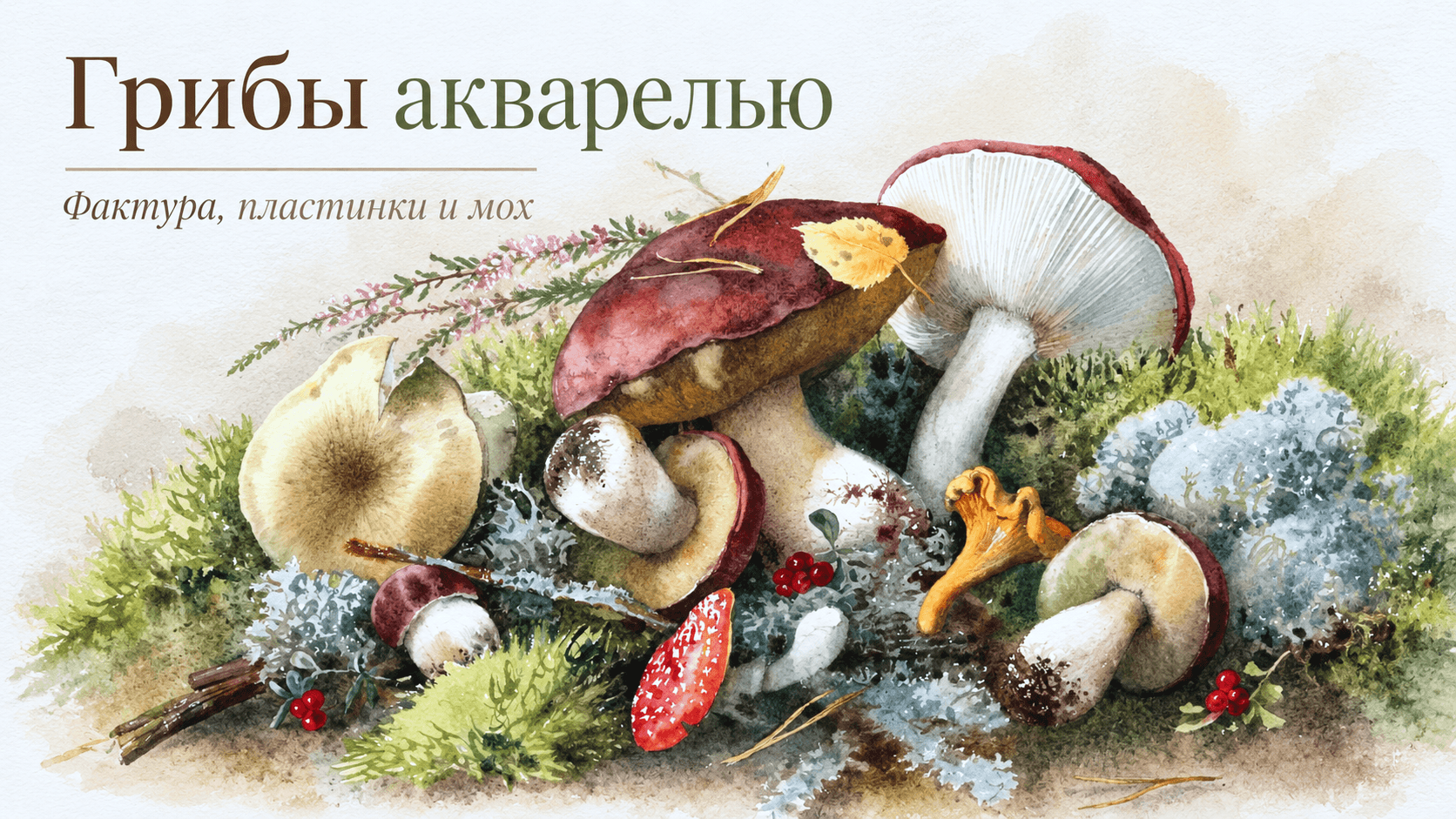 Читать больше о «Как рисовать грибы акварелью и передать живую фактуру» в блоге Lectoroom Иллюстрация к статье «Как рисовать грибы акварелью и передать живую фактуру»