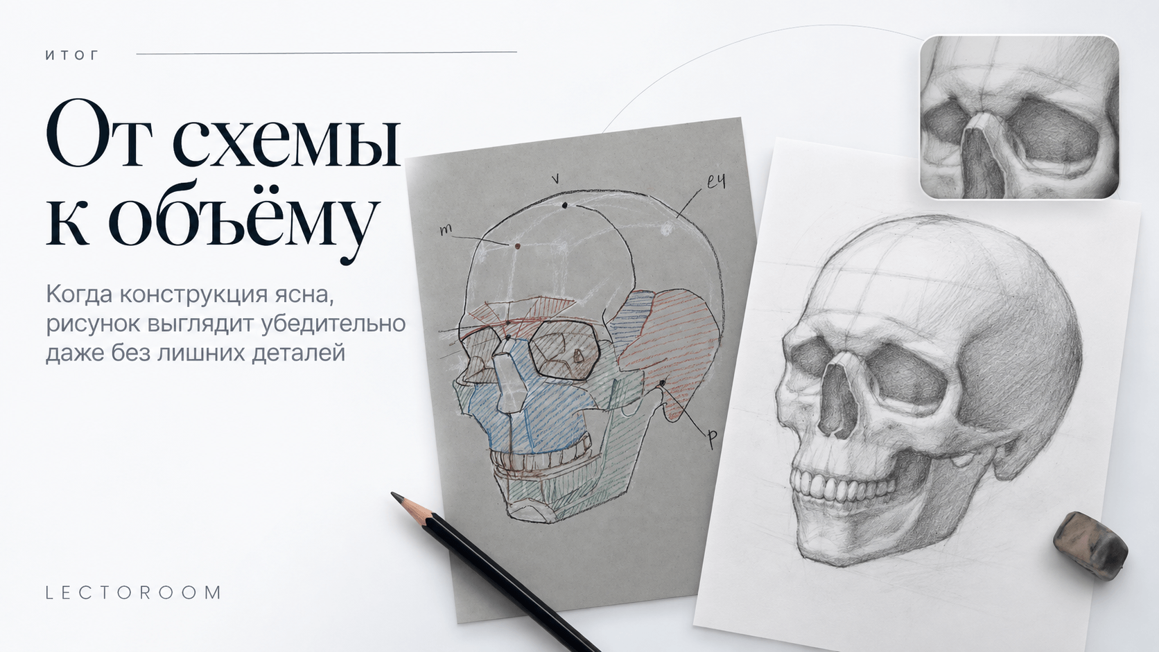 Читать больше о «Как рисовать череп?» в блоге Lectoroom Иллюстрация к статье «Как рисовать череп?»