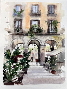 7. Sketch of a street in Barcelona
